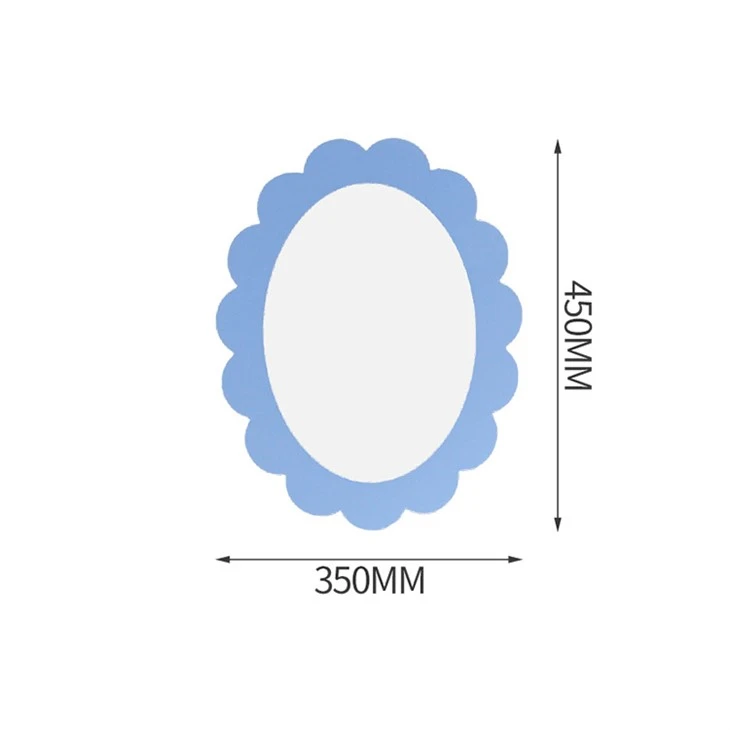 Blue Flower Oval Wall Mirror