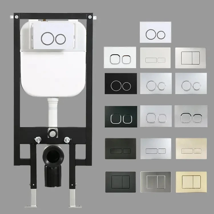 CE Watermark Europe Bathroom In-Wall Brass Valve Dual Flushing Water Tank Concealed Cistern Sanitary Ware For Wall Hung Toilet