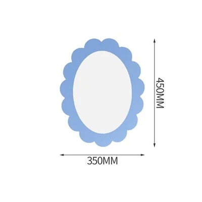 Blue Flower Oval Wall Mirror