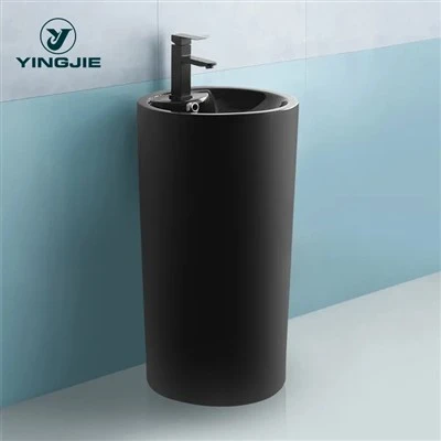 Factory Glossy Black Wash Basin Round Shape