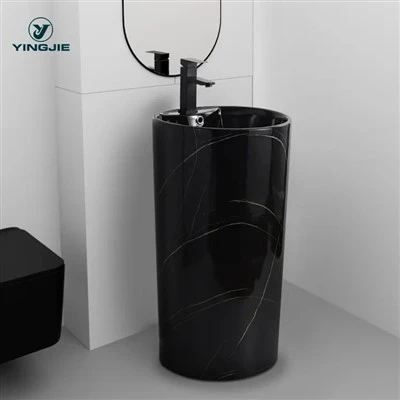 Factory Unique Marble Black Freestanding Basin